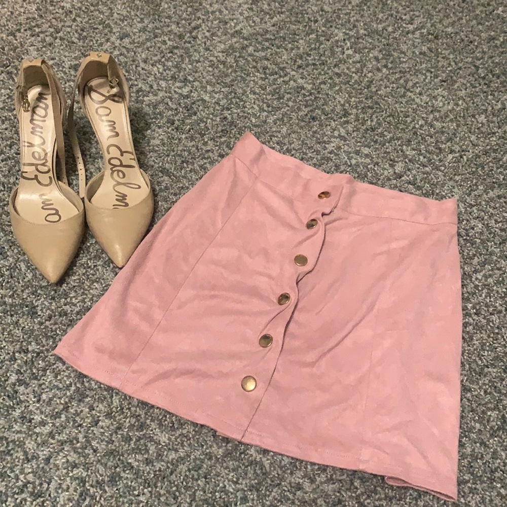 Pink faux Suede Skirt - 3 for $15 promo